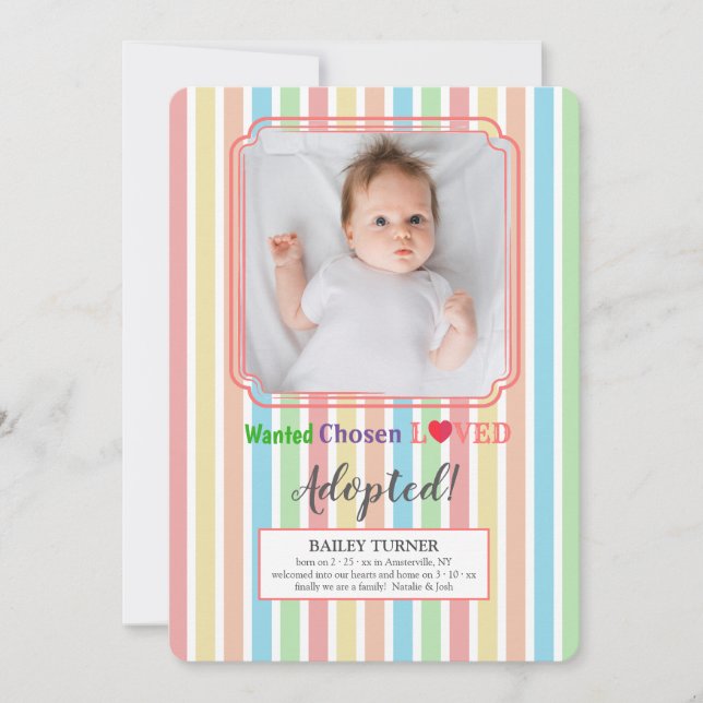 Anúncio de adoção de fotos escolhido e adorado (Frente)