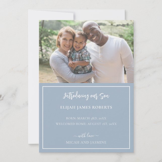 Anúncio de Adoção - Faixa Azul e Branca (Frente)