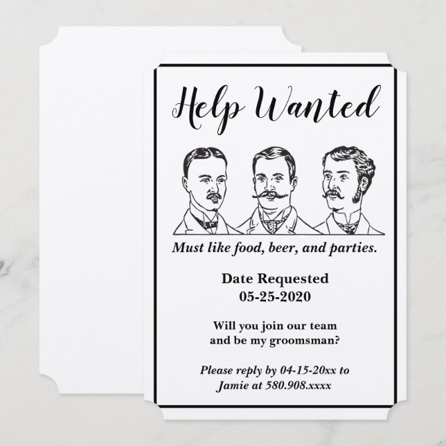 Anúncio de Ajuda Solicitada para Padrinho (Frente/Verso)