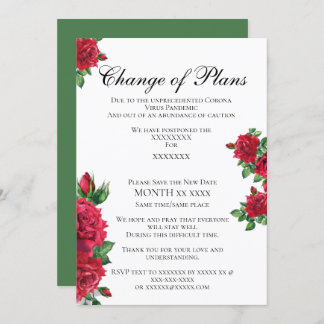 Anúncio de alteração de planos