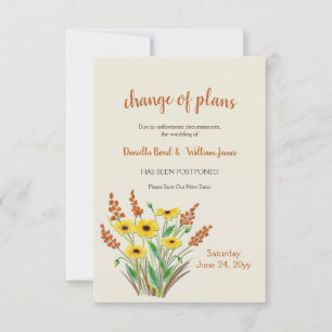 Anúncio de alteração de planos de flores de aquare