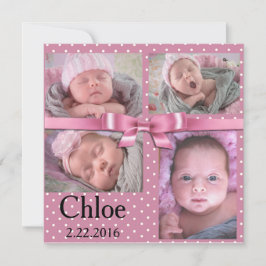 Anúncio de aniversário de Bolinhas rosa