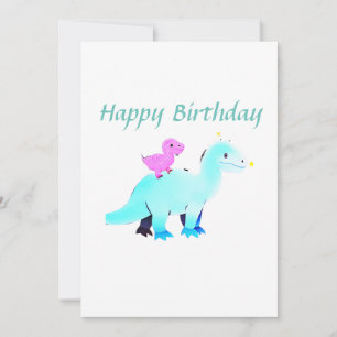anúncio de aniversário de dinossauro com aquarela 