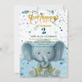 Anúncio de aniversário do pequeno bebê elefante