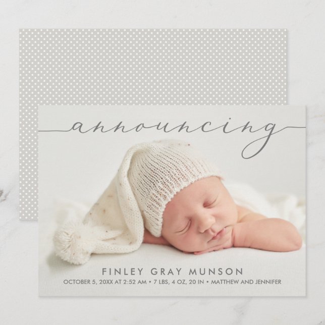 Anúncio de Anúncios de Foto do Bebê (Frente/Verso)