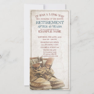 Anúncio de aposentação com botas antigas