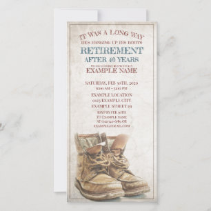 Anúncio de aposentação com botas antigas