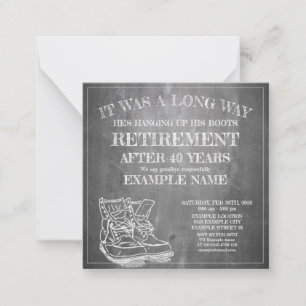 Anúncio de aposentação com botas antigas V3.0