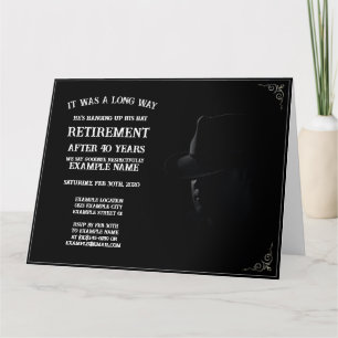 Anúncio de aposentadoria com cowboy em meia sombra