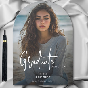 Anúncio de Arco de Graduação com Roteiro de Foto M