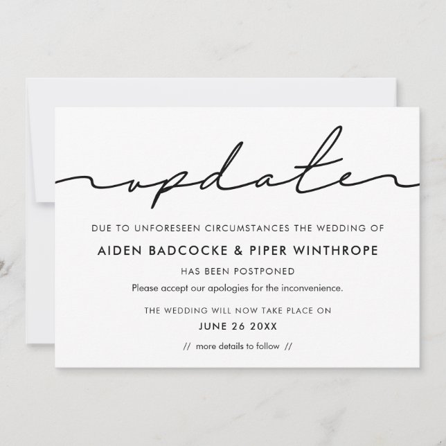 Anúncio de atualização de casamento minimalista (Frente)