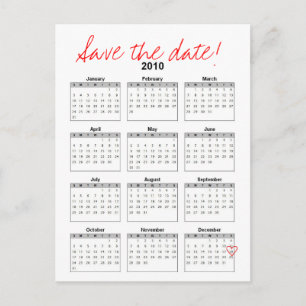 anúncio de aviso de data do calendário de 2010