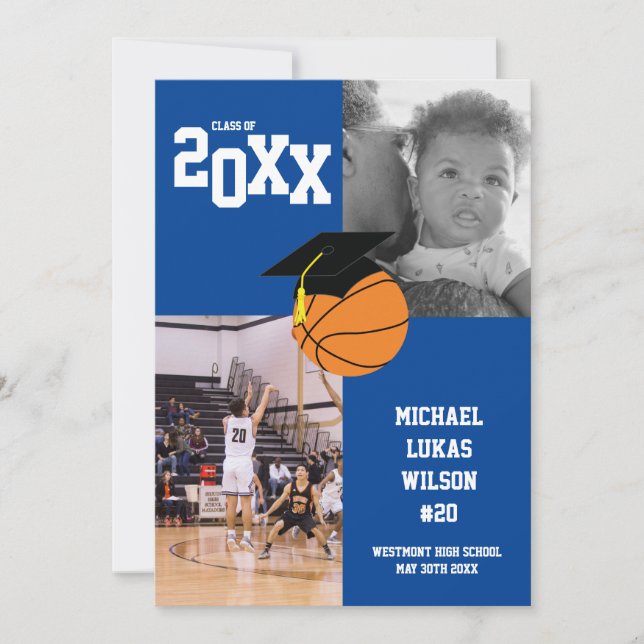 Anúncio de Azul no Esporte para Graduação de Basqu (Frente)