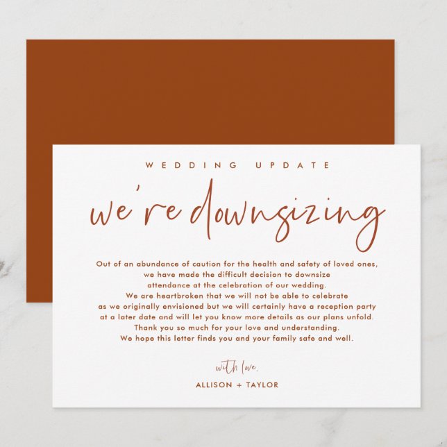 Anúncio de Baixo Tamanho de Atualização do Casamen (Frente/Verso)