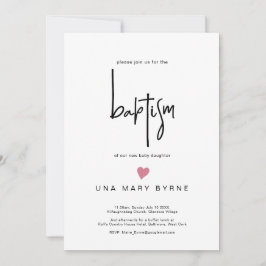 Anúncio de batismo de menina contemporânea