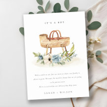 Anúncio de bebê Bassinet Floral Azul na Enfermeira