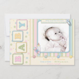 Anúncio de bebê Blocks