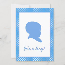 Anúncio de bebê Bolinhas azul retrô