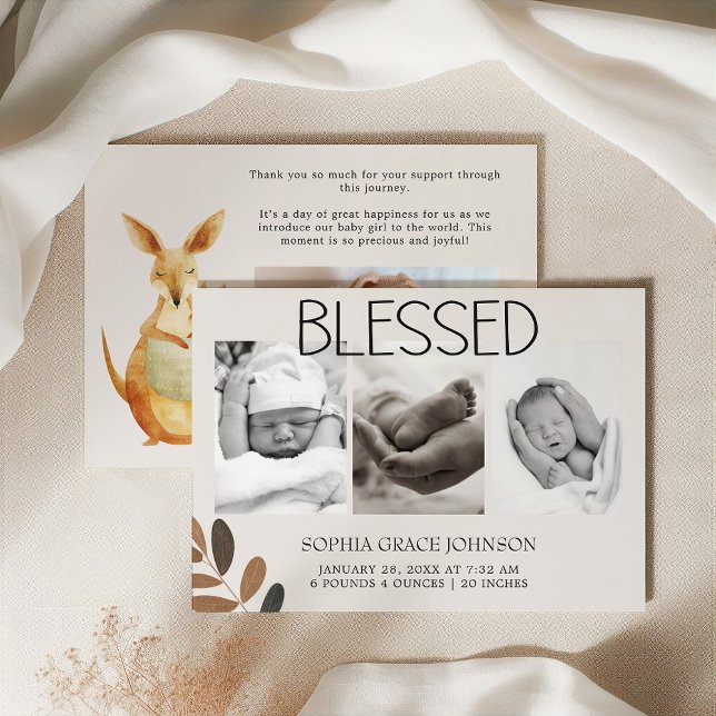 Anúncio de Bebê com Animais da Creche do Zoológico (Criador carregado)