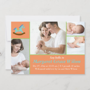 Anúncio de Bebê com Cavalo de Balanço (unissex)