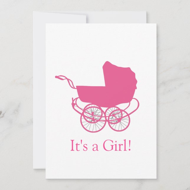 Anúncio de bebê cor-de-rosa retrô (Frente)