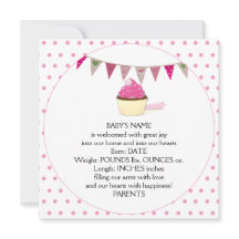 Anúncio de bebê Cupcake rosa