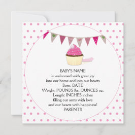 Anúncio de bebê Cupcake rosa