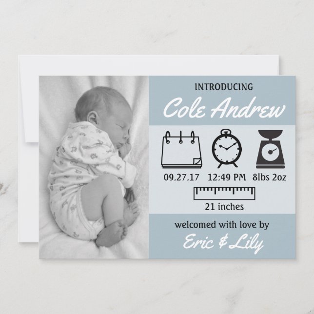 Anúncio de Bebê de Estatísticas (Frente)