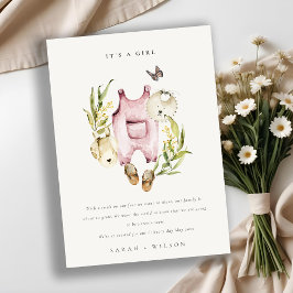 Anúncio de bebê de folhagem cor-de-rosa