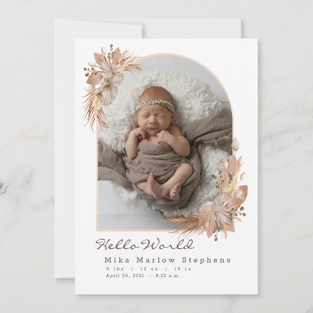 Anúncio de Bebê de Grass Boho Pompas (Frente)