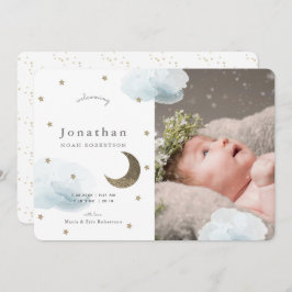 Anúncio de bebê do Photo Boy das Nuvens e Estrelas