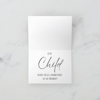 Anúncio de bebê e gravidez ao avô