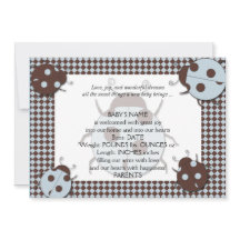 Anúncio de bebê Ladybug Blue e Brown