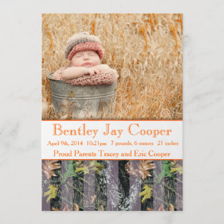 Anúncio de bebê laranja e camuflagem