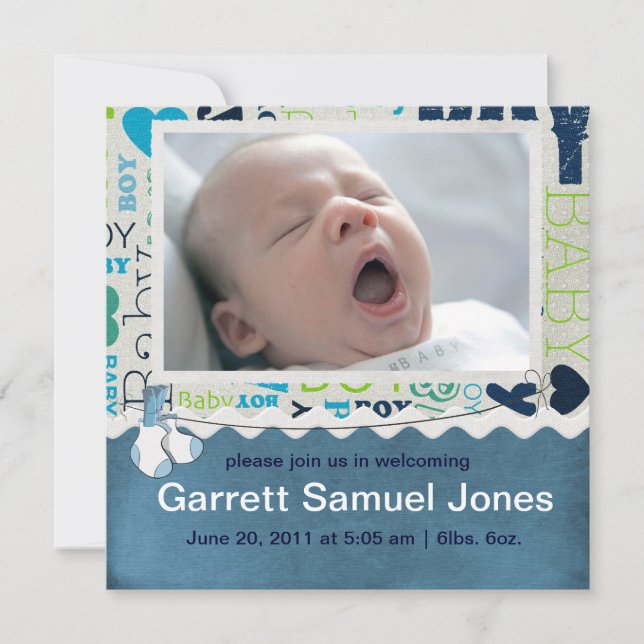 Anúncio de bebê menino (Frente)