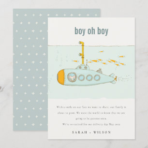 Anúncio de bebê submarino submarino