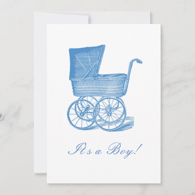 Anúncio de bebê vitoriano azul (Frente)