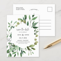 Anúncio de Boho Greenery Modern Save the Date Po