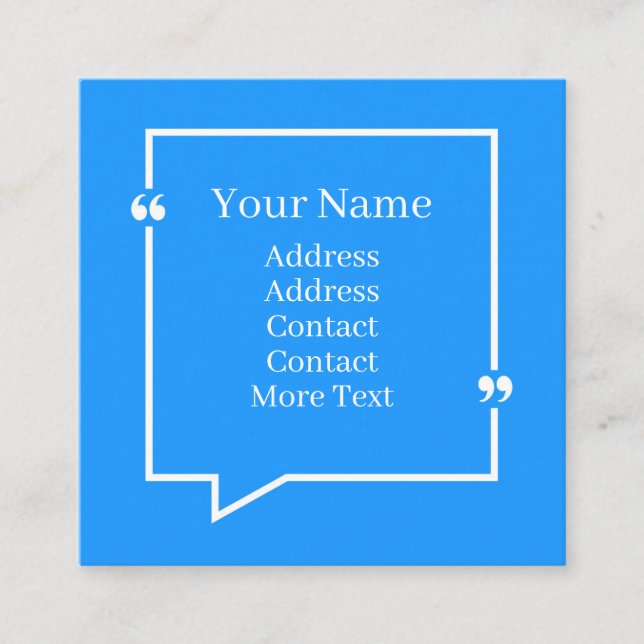 Anúncio de bolha de fala Design azul (Frente)