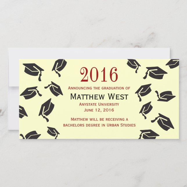 Anúncio de Bonés de formatura em branco - Vermelho (Frente)