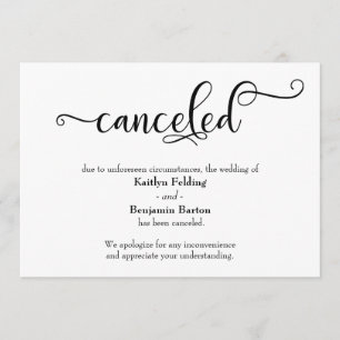 Anúncio de caligrafia cancelada