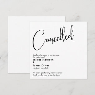 Anúncio de Cancelamento de Casamento Elegante e Si