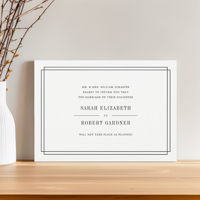 Anúncio de Cancelamento de Casamento Simples (Criador carregado)