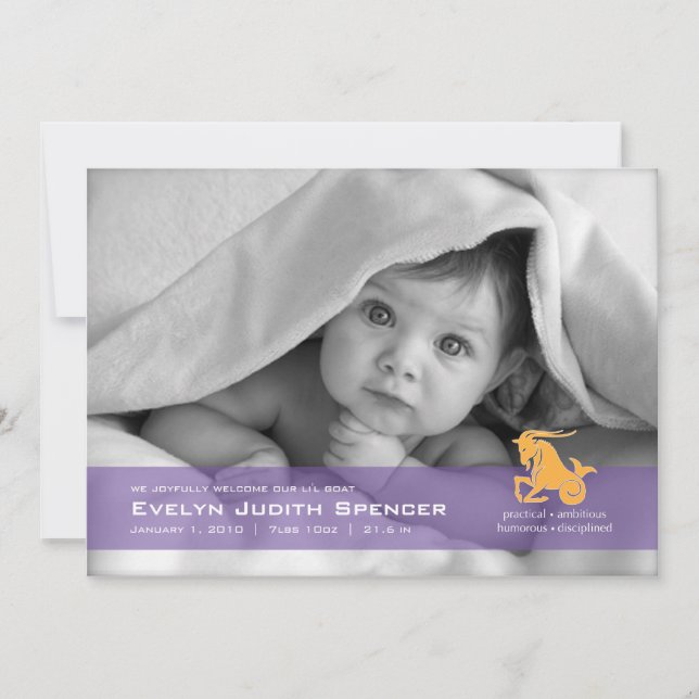 Anúncio de Capricorn Foto de Nascimento do Capato (Frente)