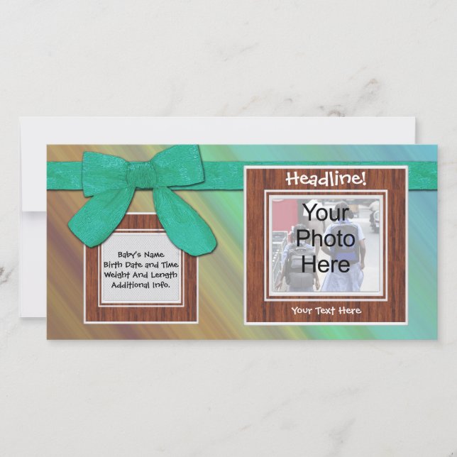 Anúncio de Cartão com fotos, Aniversário ou Nascim (Frente)