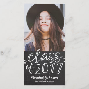 Anúncio de Cartão de Foto de Formatura com Roteiro