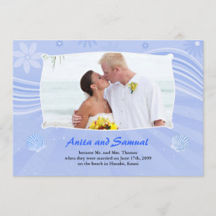 Anúncio de Cartão Plano Foto de Casamento de Praia