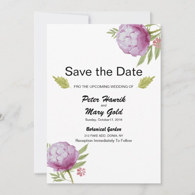 Anúncio de cartão postal de casamento Salve a data (Frente)