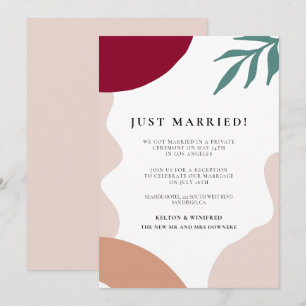 Anúncio de casamento abstrato moderno recém-casado