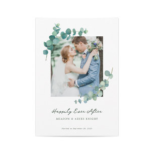 Anúncio de casamento Adelaide Watercolor Greenery